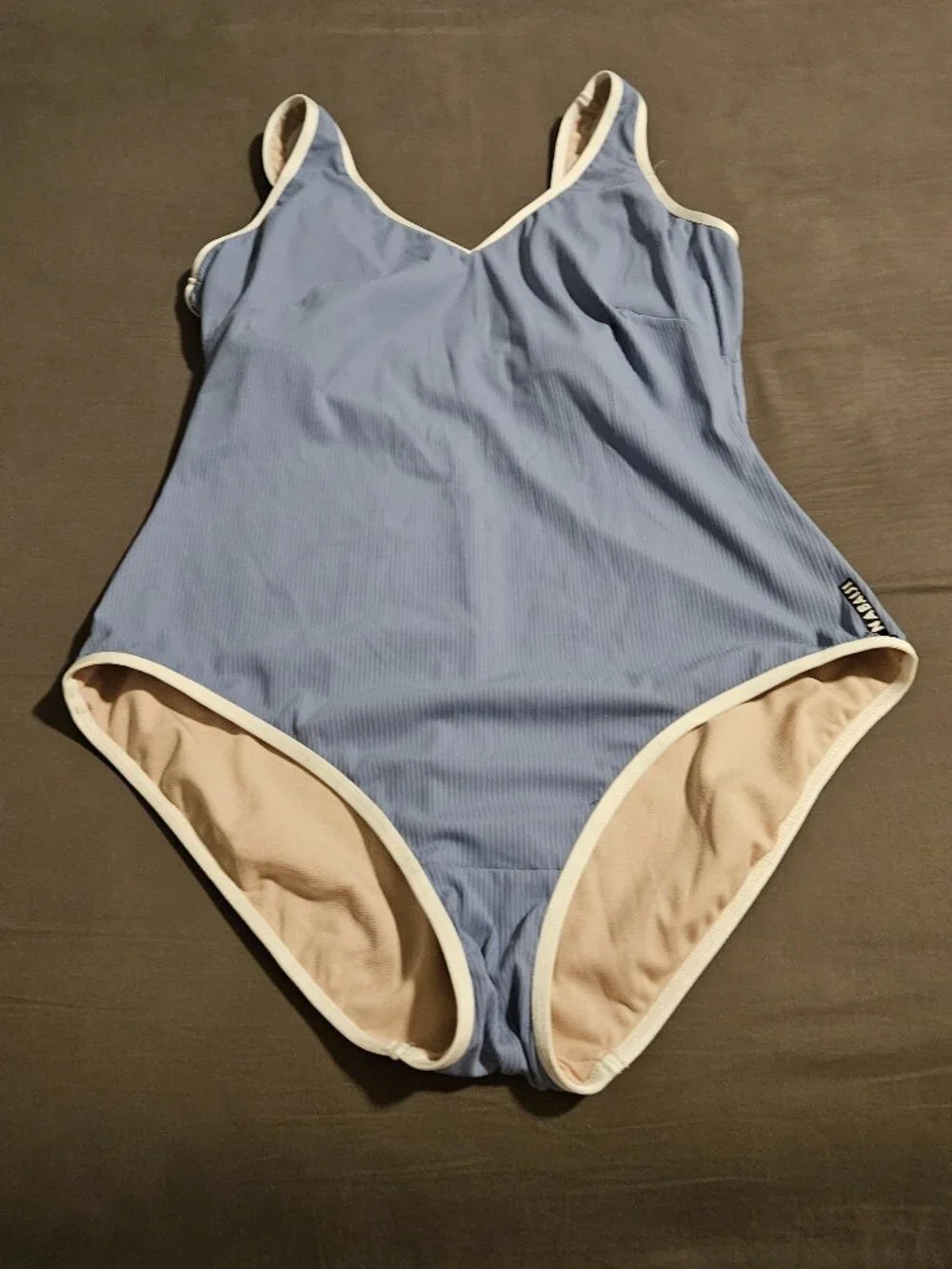 Nabaiji Aquafit One Piece Swimsuit Blue Ribbed XL